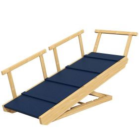 Adjustable Height Dog Ramp, Foldable Pet Stairs with Non-Slip Mat for All Dogs