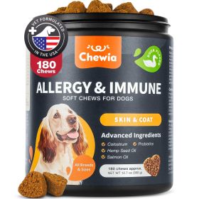Dog Allergy Relief Chews Itch Relief for Dogs Anti Itch Dog Allergy Chews US Formulated Dog Itching Skin Relief with Salmon Oil Immune Health Sea
